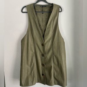 Zara Pinafore Leather Vest Dress